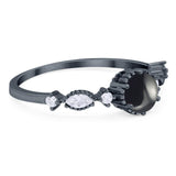 Vintage Style Round Natural Stone Beaded Ring