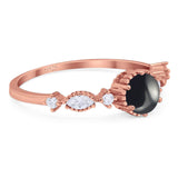 Vintage Style Round Natural Stone Beaded Ring