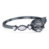 Vintage Style Round Natural Stone Beaded Ring