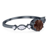 Vintage Style Round Natural Stone Beaded Ring