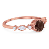 Vintage Style Round Natural Stone Beaded Ring