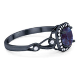 Art Deco Round Natural Stone Ring