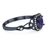 Art Deco Round Natural Stone Ring