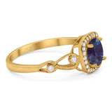 Art Deco Round Natural Stone Ring