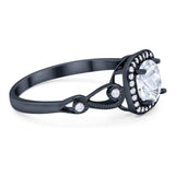 Art Deco Round Natural Stone Ring