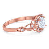 Art Deco Round Natural Stone Ring