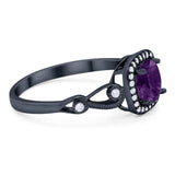 Art Deco Round Natural Stone Ring