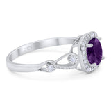 Art Deco Round Natural Stone Ring