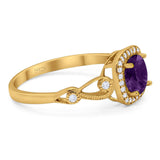 Art Deco Round Natural Stone Ring