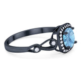 Art Deco Round Natural Stone Ring