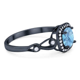 Art Deco Round Natural Stone Ring