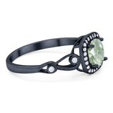 Art Deco Round Natural Stone Ring