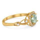 Art Deco Round Natural Stone Ring