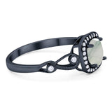 Art Deco Round Natural Stone Ring