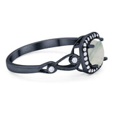 Art Deco Round Natural Stone Ring