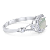 Art Deco Round Natural Stone Ring