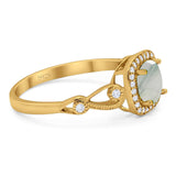 Art Deco Round Natural Stone Ring