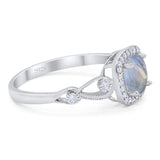 Art Deco Round Natural Stone Ring