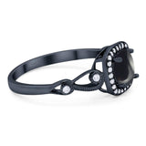 Art Deco Round Natural Stone Ring