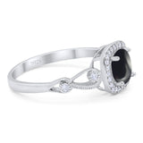 Art Deco Round Natural Stone Ring
