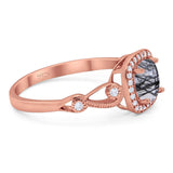 Art Deco Round Natural Stone Ring