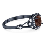 Art Deco Round Natural Stone Ring