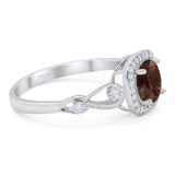 Art Deco Round Natural Stone Ring