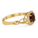 Art Deco Round Natural Stone Ring
