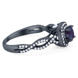 Art Deco Round Natural Stone Twisted Ring