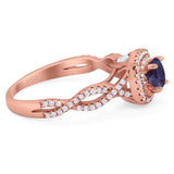 Art Deco Round Natural Stone Twisted Ring