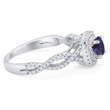 Art Deco Round Natural Stone Twisted Ring