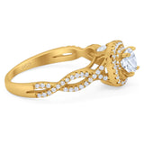 Art Deco Round Natural Stone Twisted Ring