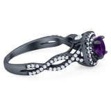 Art Deco Round Natural Stone Twisted Ring