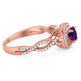 Art Deco Round Natural Stone Twisted Ring