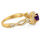 Art Deco Round Natural Stone Twisted Ring