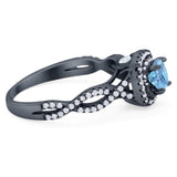 Art Deco Round Natural Stone Twisted Ring