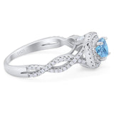 Art Deco Round Natural Stone Twisted Ring