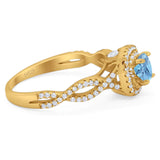 Art Deco Round Natural Stone Twisted Ring