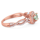 Art Deco Round Natural Stone Twisted Ring