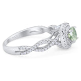 Art Deco Round Natural Stone Twisted Ring