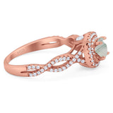 Art Deco Round Natural Stone Twisted Ring