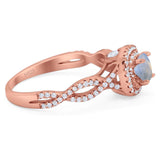 Art Deco Round Natural Stone Twisted Ring