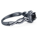 Art Deco Round Natural Stone Twisted Ring