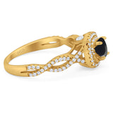 Art Deco Round Natural Stone Twisted Ring