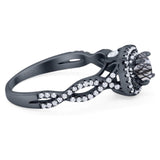 Art Deco Round Natural Stone Twisted Ring