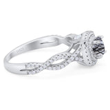 Art Deco Round Natural Stone Twisted Ring