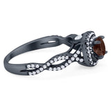 Art Deco Round Natural Stone Twisted Ring