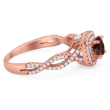 Art Deco Round Natural Stone Twisted Ring