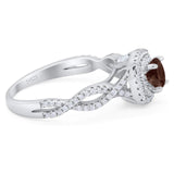 Art Deco Round Natural Stone Twisted Ring