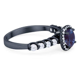 Vintage Style Round Natural Stone Wedding Ring